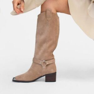 SENSO Rayana Taupe Suede Heeled Boots